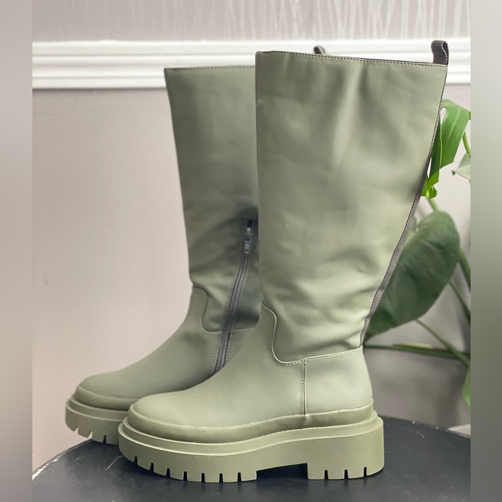 Steve Madden Macall Olive Green Tall Boots - Picture 6 of 13